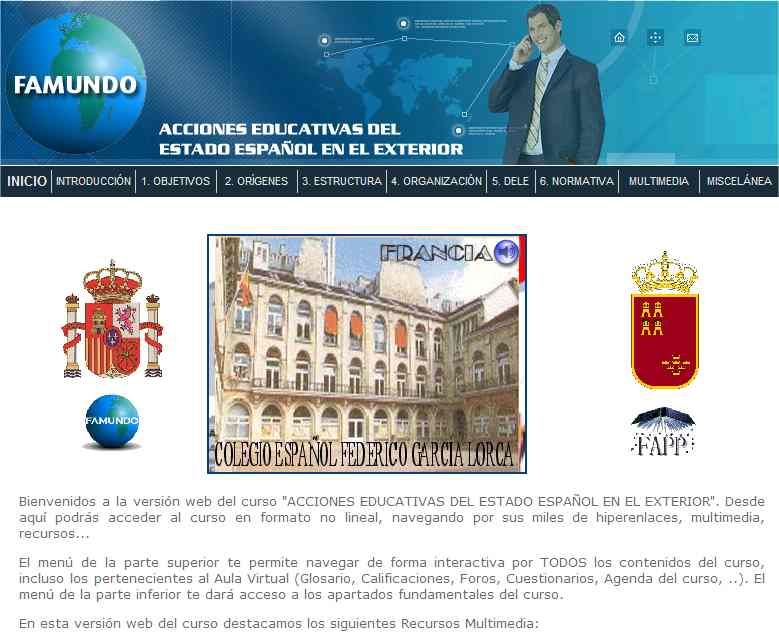 VERSIÓN WEB Y MULTIMEDIA DEL CURSO: ACCIONES EDUCATIVAS DEL ESTADO ESPAÑOL EN EL EXTERIOR